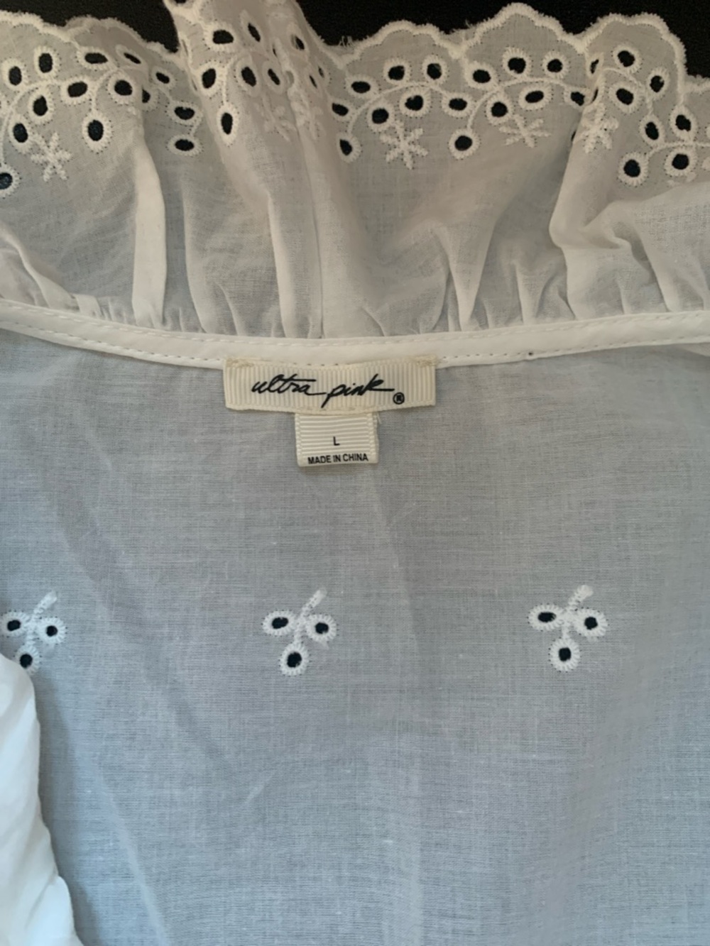 ROMANTIC COTTAGE-CORE LACE BLOUSE WHITE LARGE NEW - Picture 4 of 7